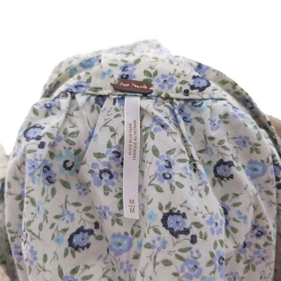 Free People Womens Medium Petunia Mini Dress Tea Combo Floral - Picture 9 of 11